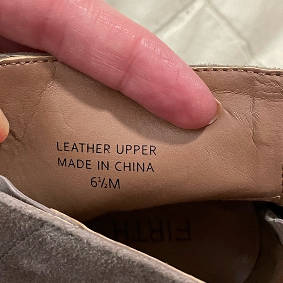 Firth Dez Mule Suede Bootie heel open toe size 6.5 Mousse brown gray green laces - Picture 9 of 16